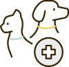 犬と猫の健康診断のイラスト